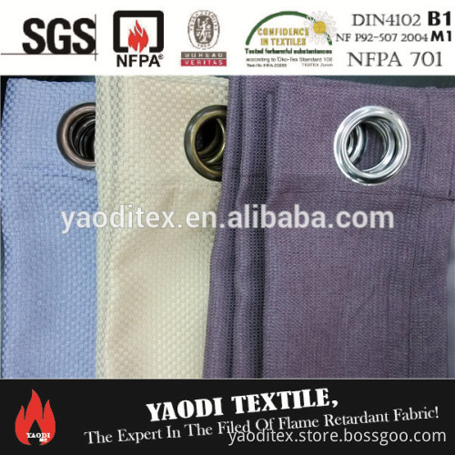 Wholesale 100 polyester flame retardant blackout curtain jacquard fabric